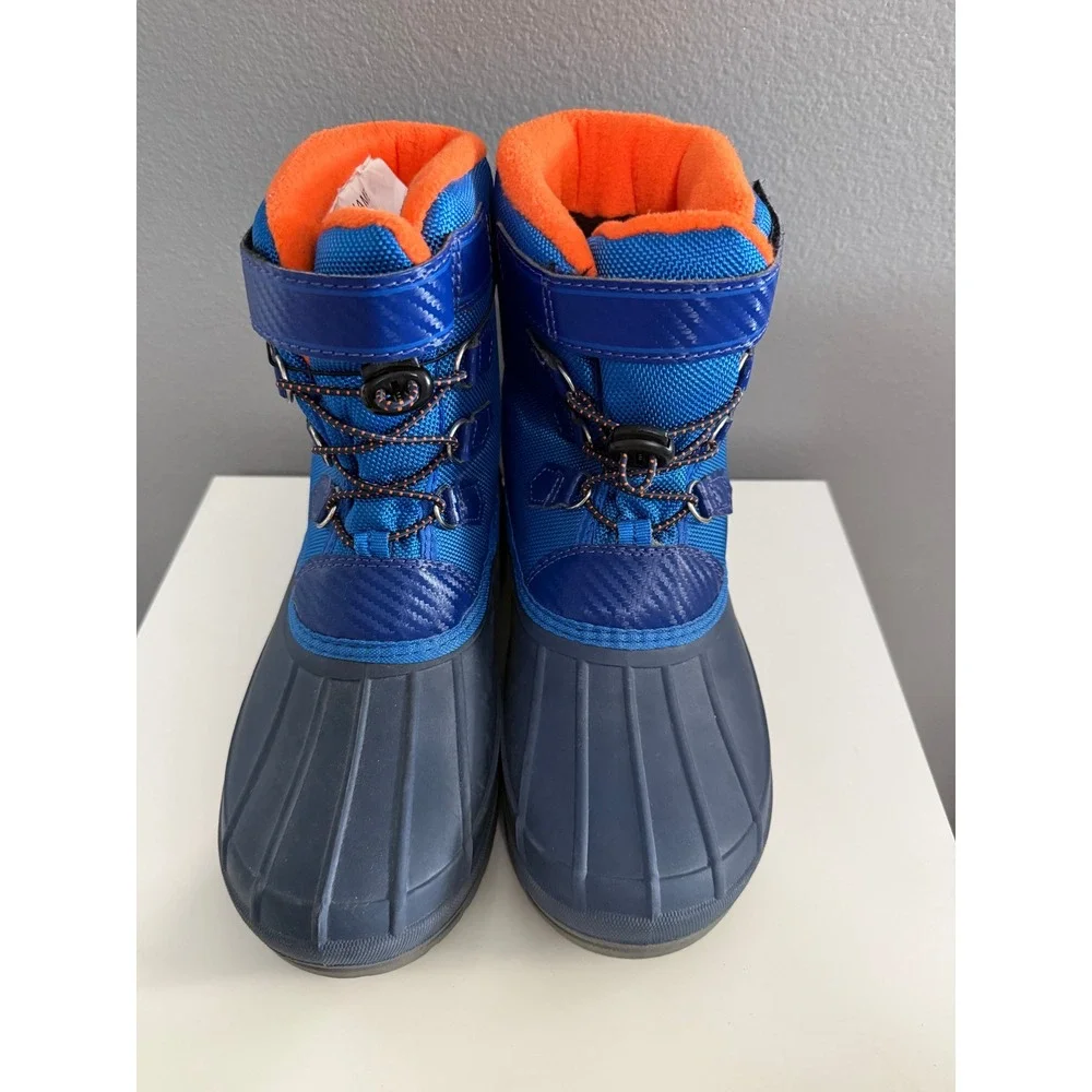 Wonder Nation Snow Boots Kids Size 4 Blue Orange  3M Thinsulate Water Resistant